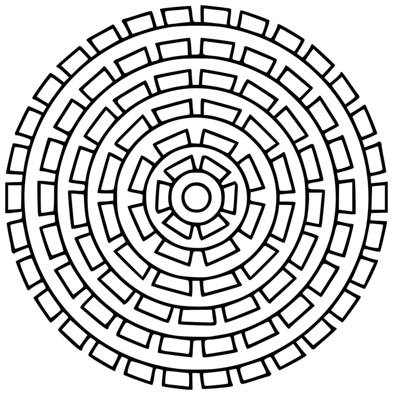 Mandala geométrica simples (Mandalas temáticas : Padrões geométricos)