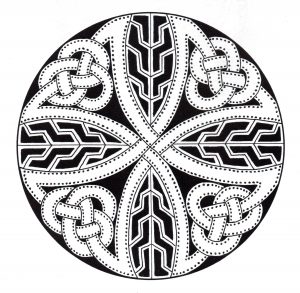 Relaxe com esta bela Mandala com formas muito regulares e simétricas, desenhada com grande talento (Mandalas temáticas : Padrões geométricos)