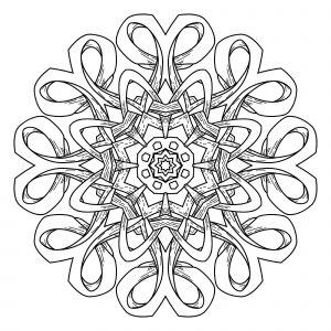 Deixe-se levar por esta magnífica Mandala com as suas formas elegantes e harmoniosas. Utilize as técnicas que melhor conhece para a valorizar (Mandalas temáticas : Padrões geométricos)