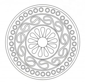 Se procura a harmonia, esta Mandala de alta qualidade ser-lhe-á certamente útil. Cabe-lhe a si encontrar o melhor método e a melhor técnica para a colorir (Mandalas temáticas : Padrões geométricos)