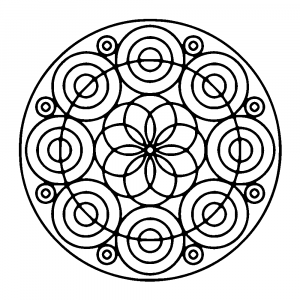 Diferentes tipos de círculos num mandala