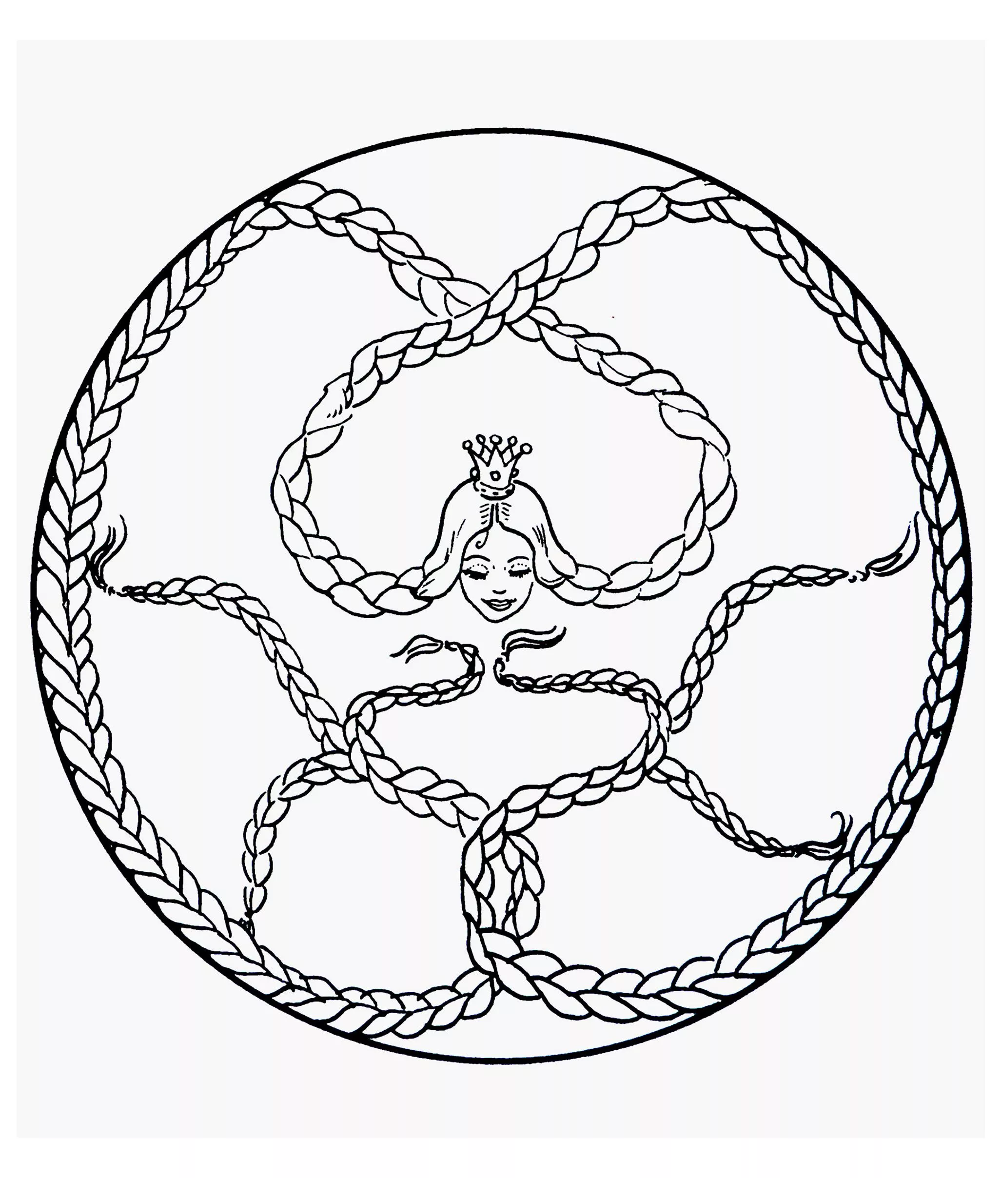 Mandala-a-colorir-caracteres-raiponce (Mandalas temáticas : Personagens)