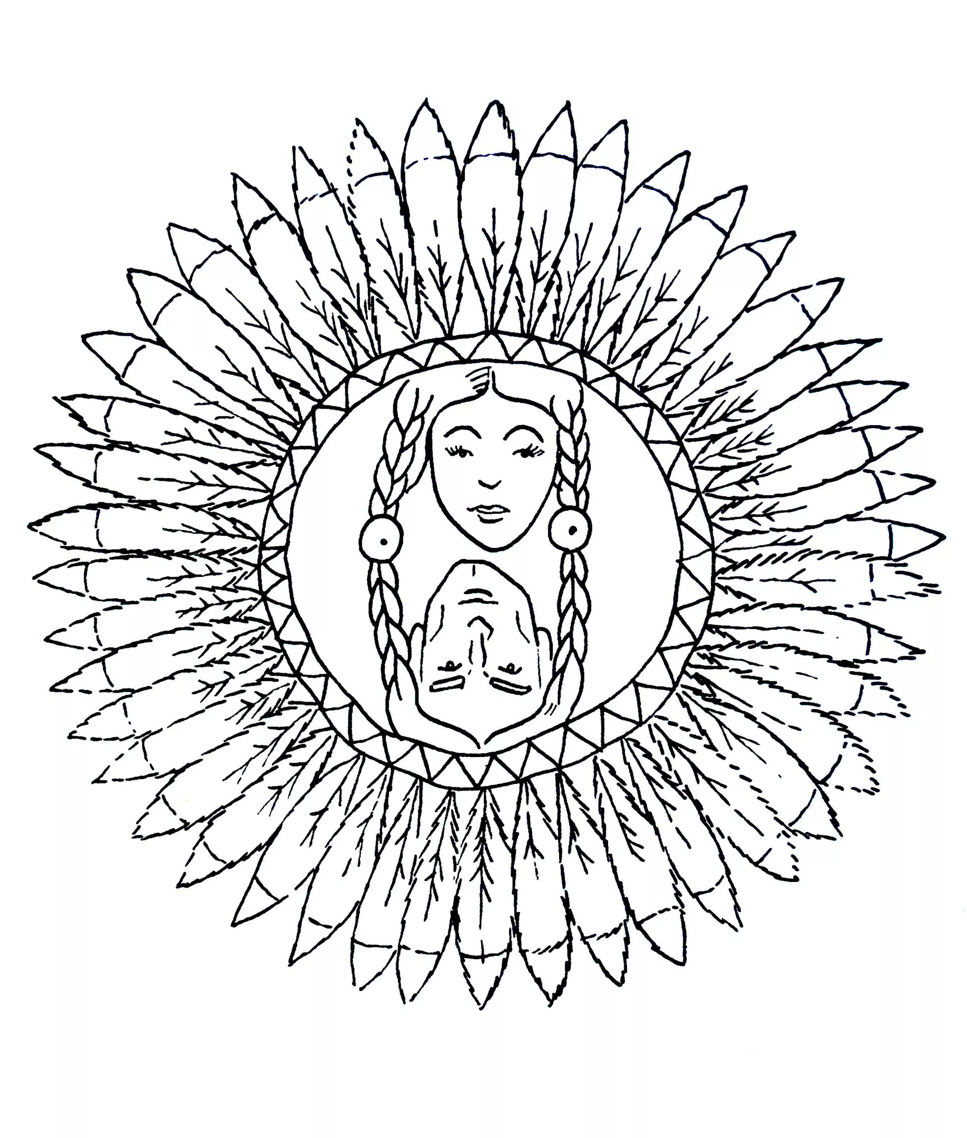 Mandala-a-colorir-caracteres-indianos (Mandalas temáticas : Personagens)