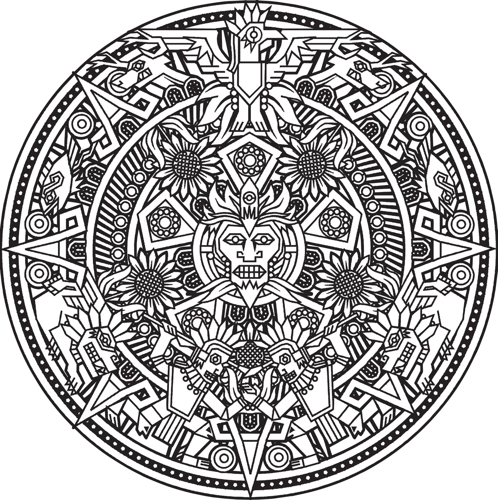 Mandala-Azteque-par-Bigredlynx (Mandalas temáticas : Personagens)