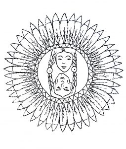 Mandala com carácter indiano. Cabe-lhe a si encontrar as cores mais bonitas para lhe dar vida (Mandalas temáticas : Personagens)