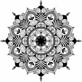 Mandala Zentangle preto e branco