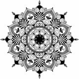 Mandala Zentangle preto e branco