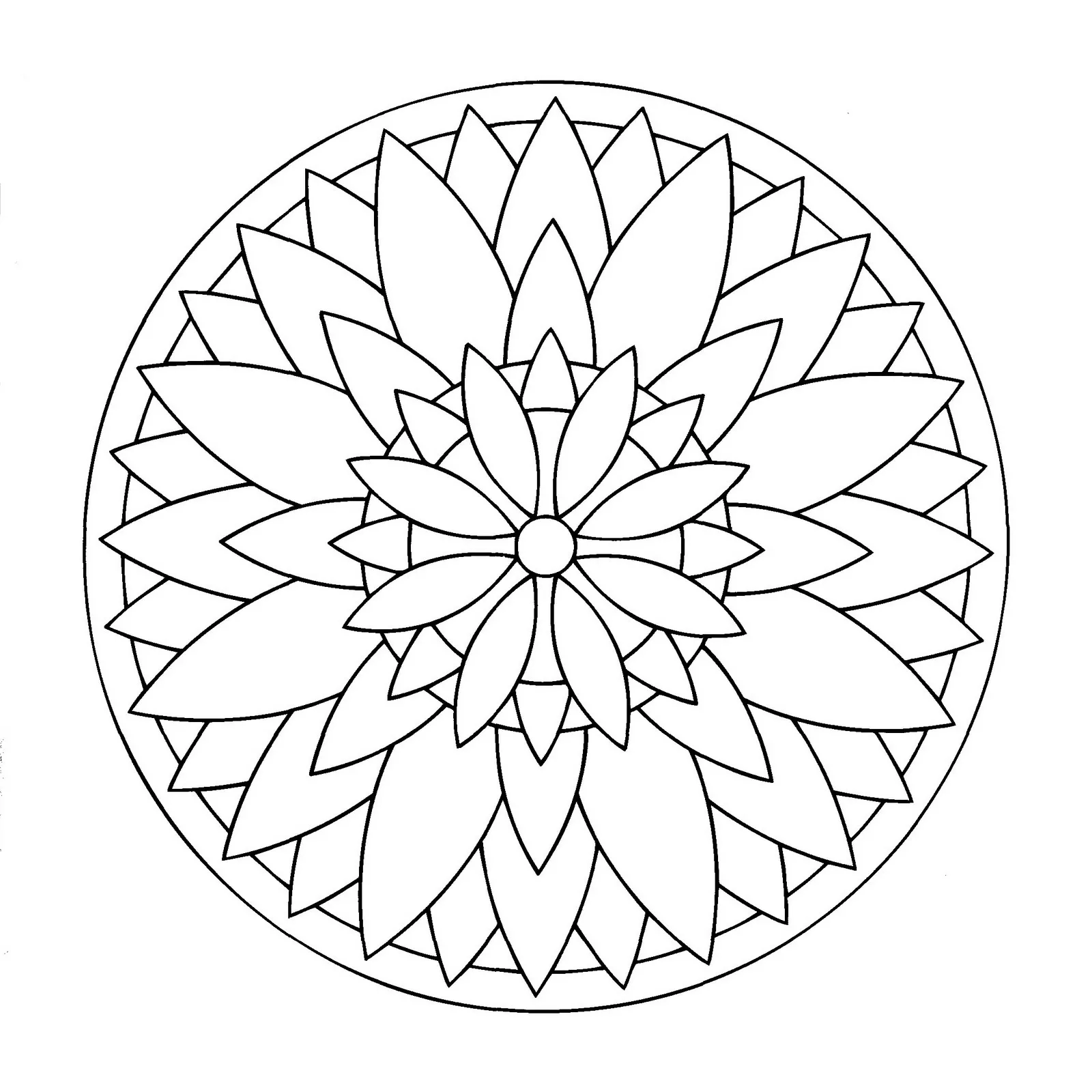 Mandala livre de uma flor perfeitamente simétrica (Mandalas temáticas : Flores e vegetação)
