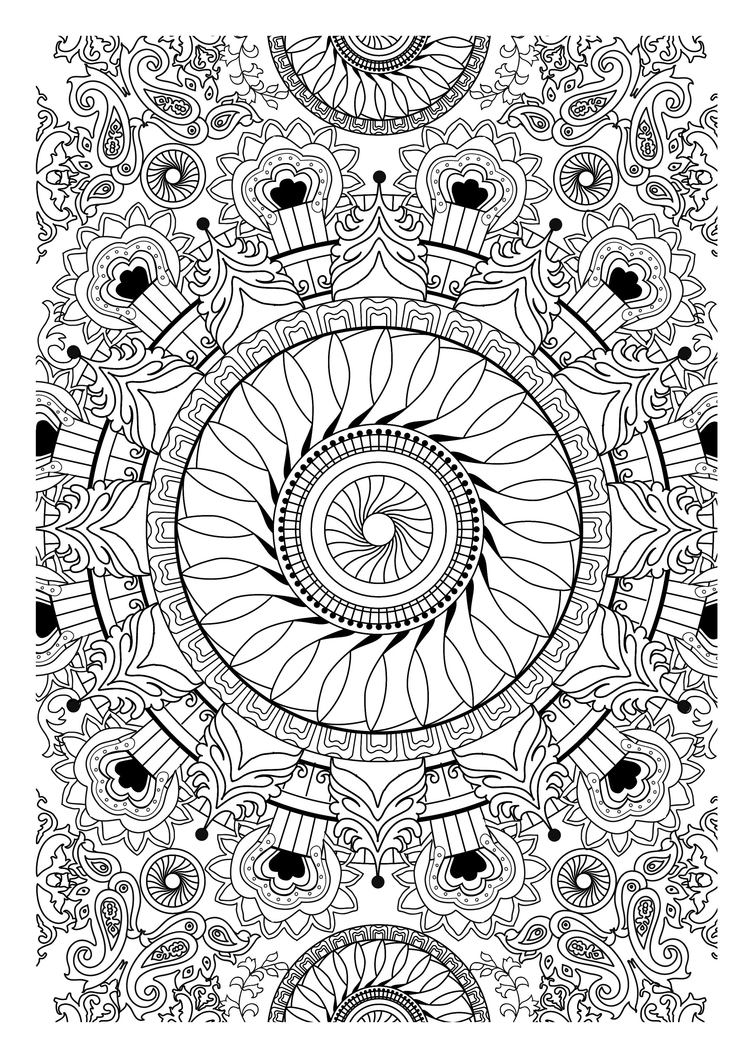Kit 50 Desenhos Colorir Pintar Flores e Mandalas Folha A4 Inteira