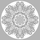 Mandala sobre um fundo cinzento (Mandalas temáticas : Flores e vegetação)