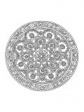 Mandala de plantas bonita e muito pormenorizada (Mandalas temáticas : Flores e vegetação)