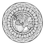 Mandala com uma bonita bolota no meio (Mandalas temáticas : Flores e vegetação)