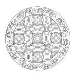 Mandala com flores para colorir (Mandalas temáticas : Flores e vegetação)