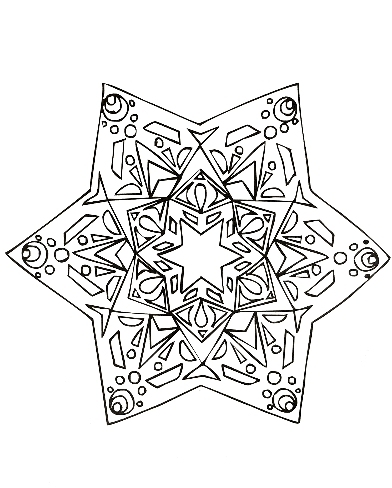 Estrela mandala desenhada à mão (Mandalas temáticas : Zen e anti-estresse)