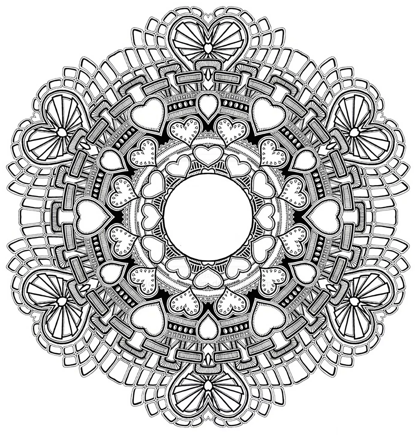 Mandala "amour" (amor) (Mandalas temáticas : Zen e anti-estresse)
