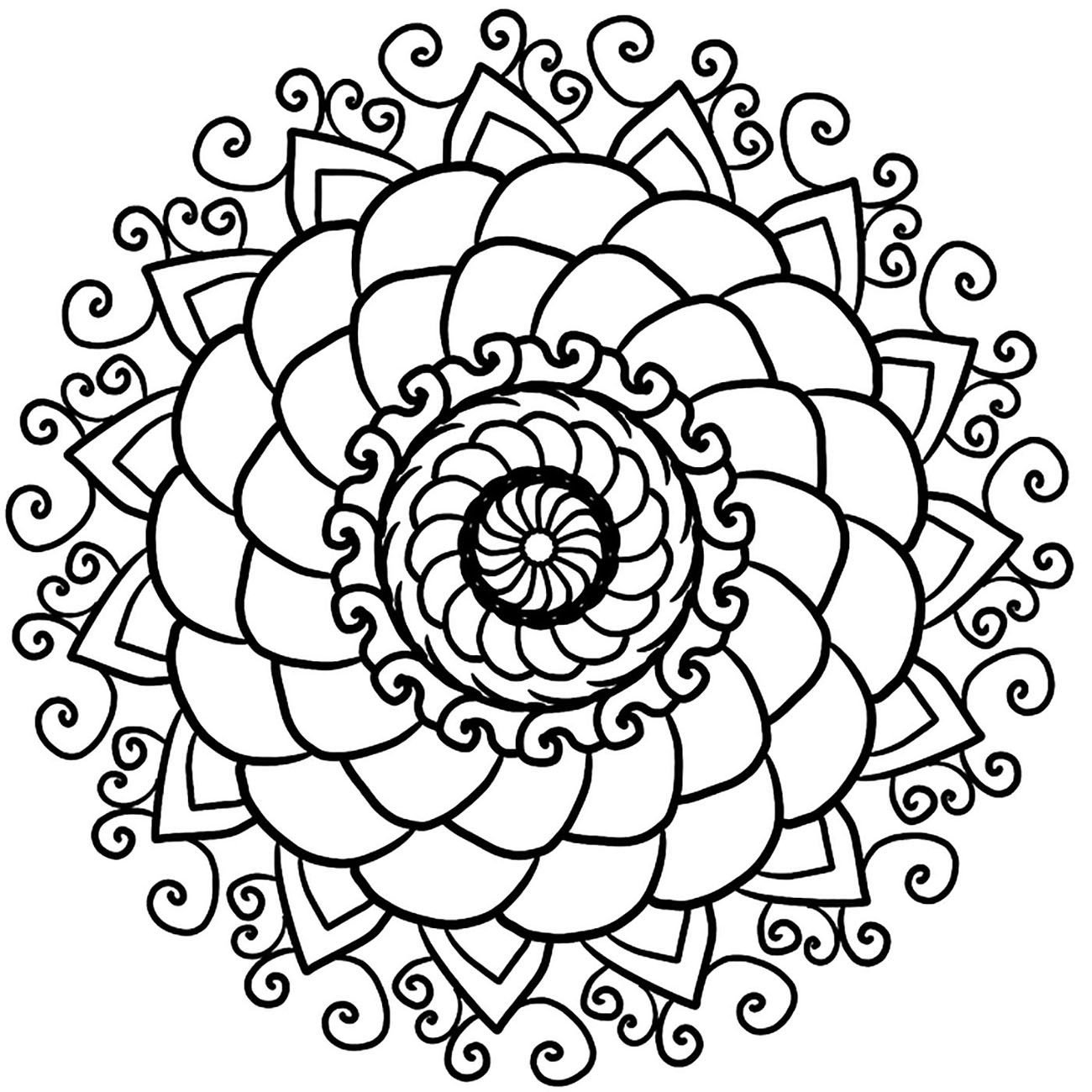 Uma Mandala para um relaxamento total, para um momento de paz total. Em breve sentirá os benefícios de colorir. Quando se pinta uma mandala, a atenção volta-se para o momento presente, em paz com o que o rodeia.