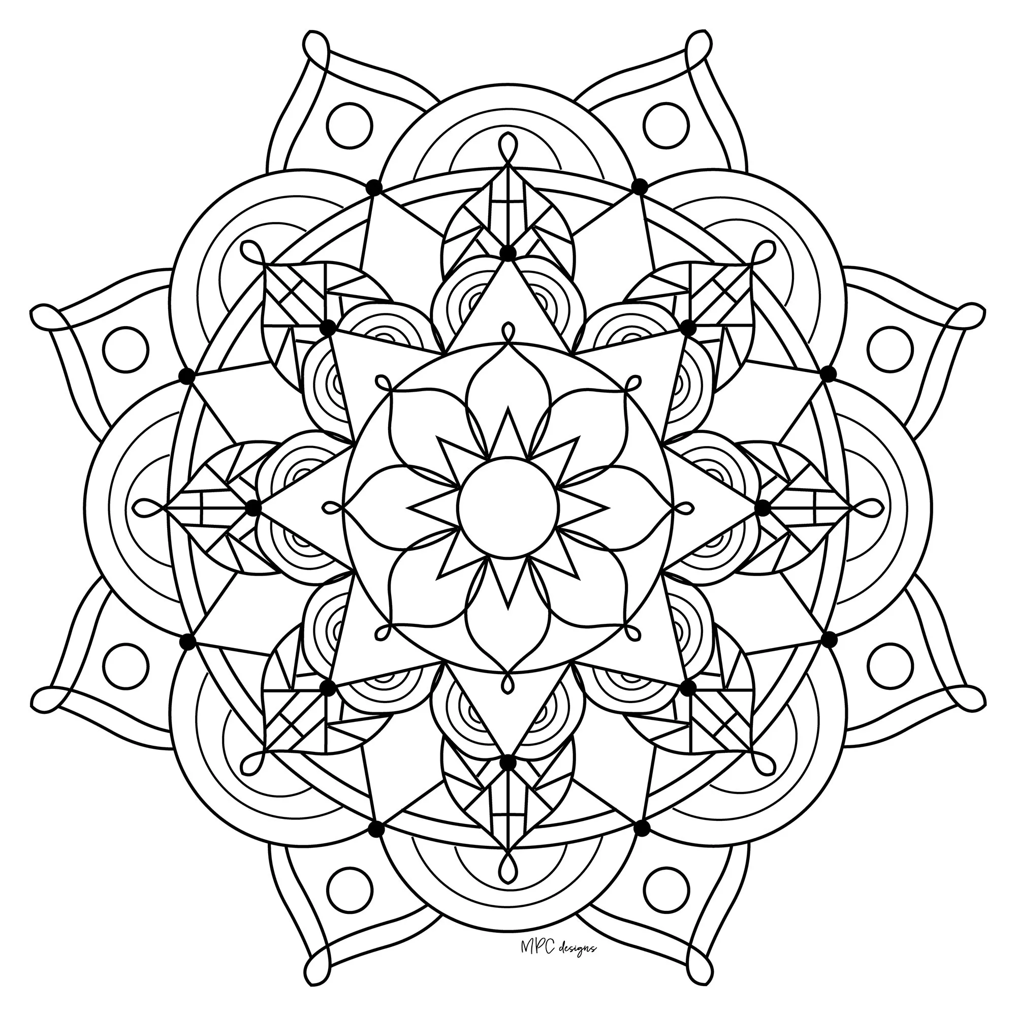 Mandala bonita para aliviar o stress (Mandalas temáticas : Zen e anti-estresse)