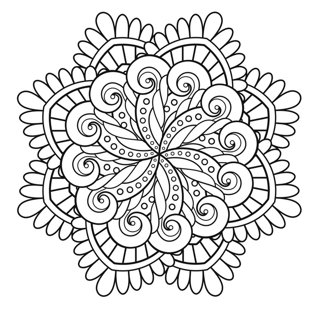 Quando colorir uma Mandala se torna uma verdadeira Arte-Terapia... Vamos lá para um magnífico momento de relaxamento, com estas lindas pétalas e motivos vegetais.