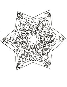Mandala em forma de estrela desenhada à mão