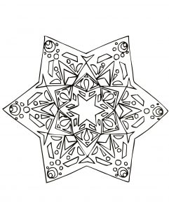 Estrela mandala desenhada à mão