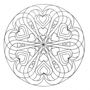 Linda Mandala Com Corações Entrelaçados