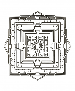 Mandala quadrada e geométrica