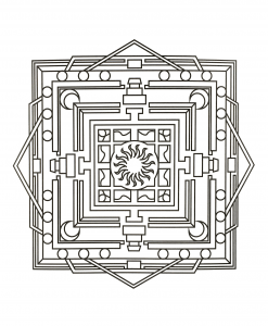 Mandala quadrada e geométrica (Mandalas temáticas : Zen e anti-estresse)