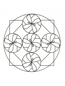 Mandala simples com formas de borboleta (Mandalas temáticas : Zen e anti-estresse)